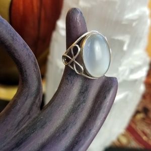 Sterling silver with moostone ring